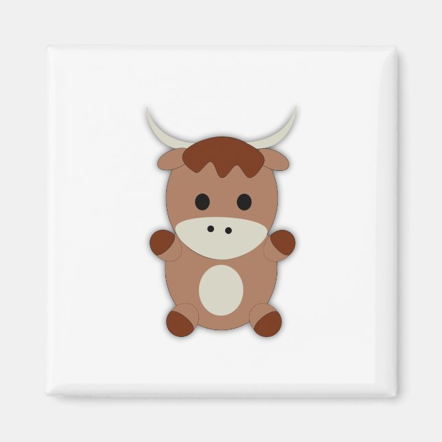 Cute Brown Cow Magnet (Framsidan)