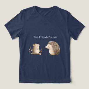 Cute Brown Cream Hedgehog Mouse Best Friends T Shirt