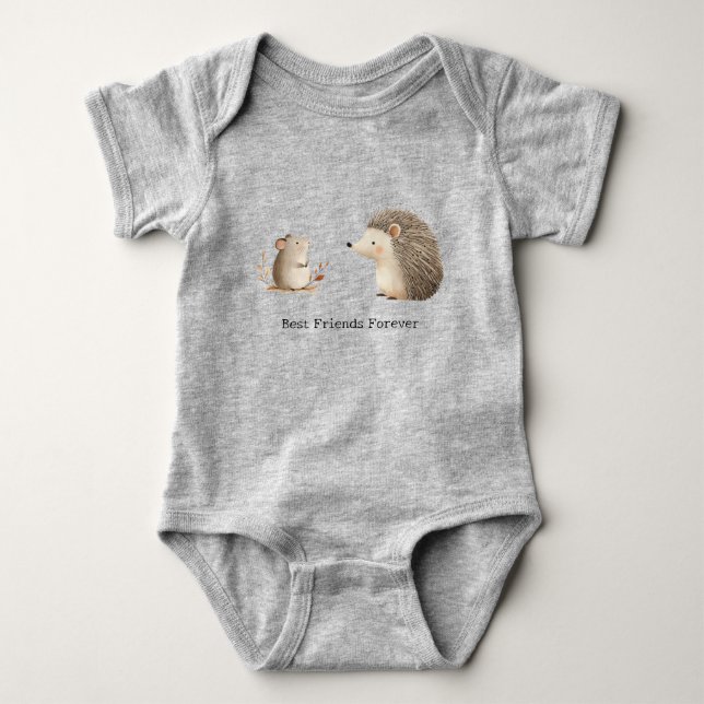 Cute Brown Cream Hedgehog Mouse Best Friends T Shirt (Framsida)