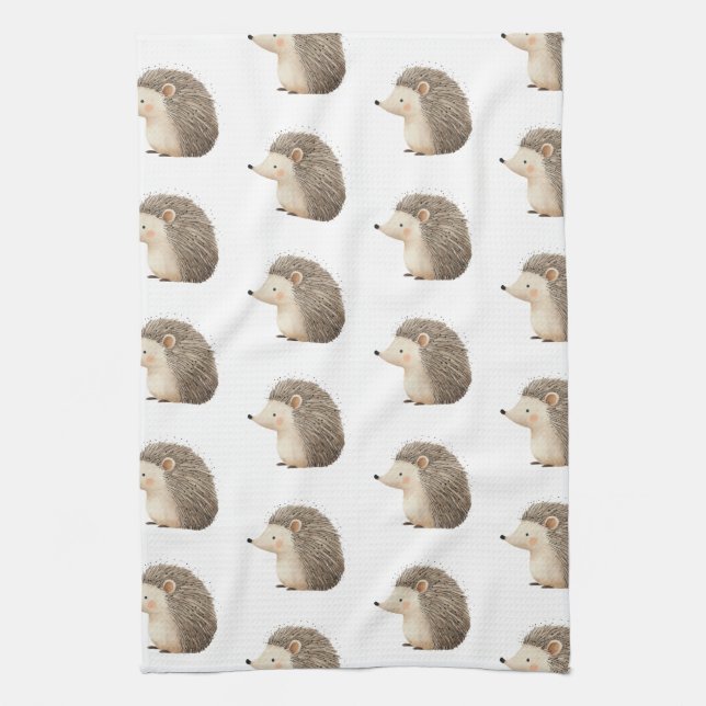 Cute Brown Cream Hedgehogs Kökshandduk (Vertikal)