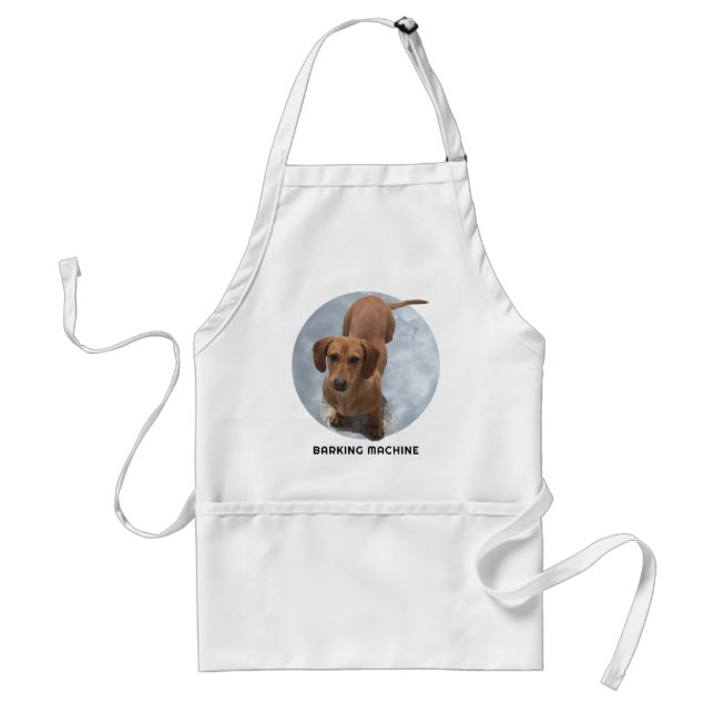 Cute Brown Dachshund Barking Maskin Förkläde (Framsidan)