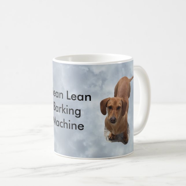 Cute Brown Dachshund Barking Maskin Kaffemugg (Framsida höger)