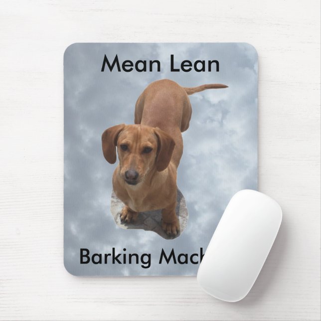 Cute Brown Dachshund Barking Maskin Musmatta (Med mus)
