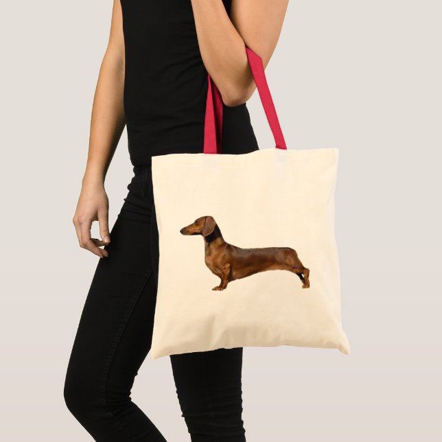 Cute Brown Dachshund Hund Tygkasse (Framsida (produkt))