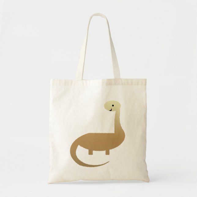 Cute Brown Dinosaur Bag Tygkasse (Framsidan)