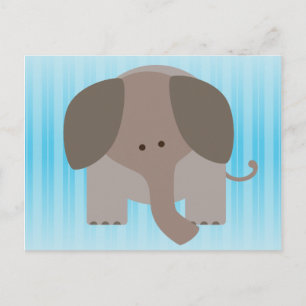 Cute Brown Elephant Vykort