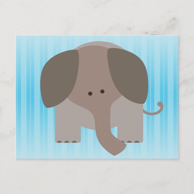 Cute Brown Elephant Vykort (Framsida)