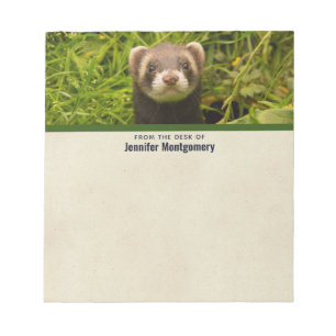 Cute Brown Ferret i Grass Anteckningsblock