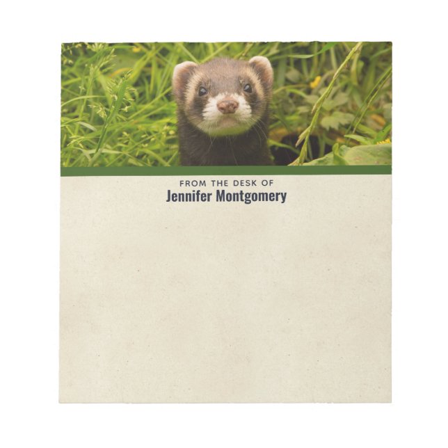 Cute Brown Ferret i Grass Anteckningsblock (Framsida)