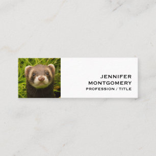 Cute Brown Ferret i Grass Mini Visitkort
