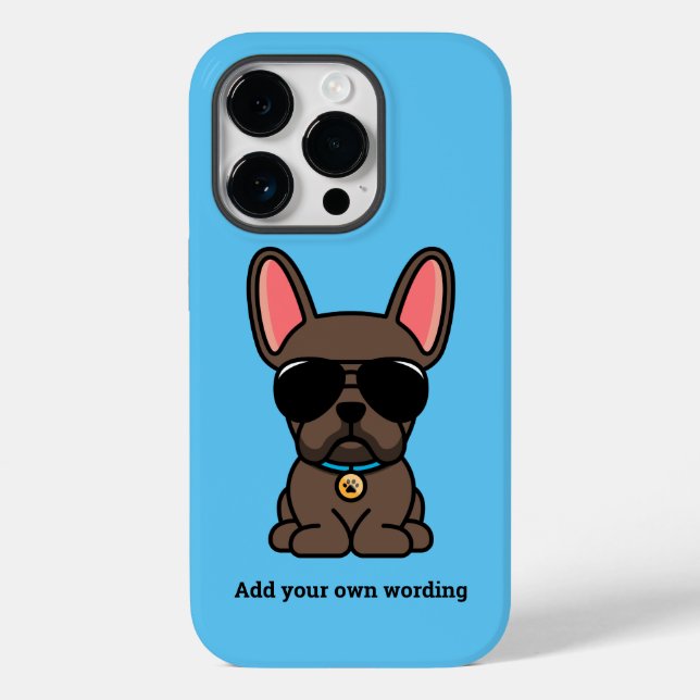Cute Brown Fransk Bulldog Fodral-Mate iphone case (Baksida)