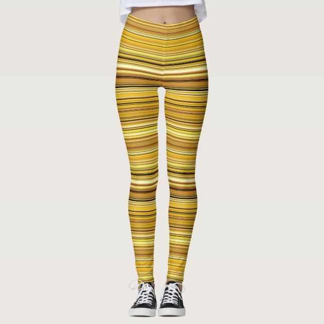 Cute Brown golden rand Leggings (Framsida)