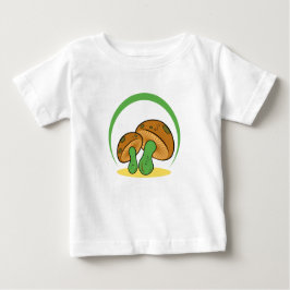 Cute Brown Grönt Tecknad Mushroom Fungi Art T Shirt