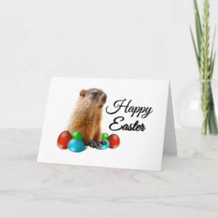 Cute Brown Guinea-Påskäggen Gris Firande Kort