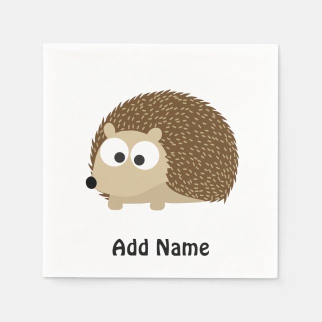 Cute Brown Hedgehog Pappersservett (Framsidan)