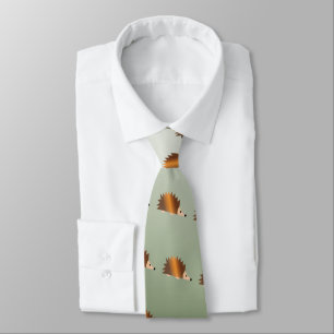 Cute Brown Hedgehog Tie Slips