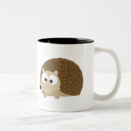 Cute Brown Hedgehog Två-Tonad Mugg