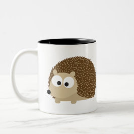 Cute Brown Hedgehog Två-Tonad Mugg
