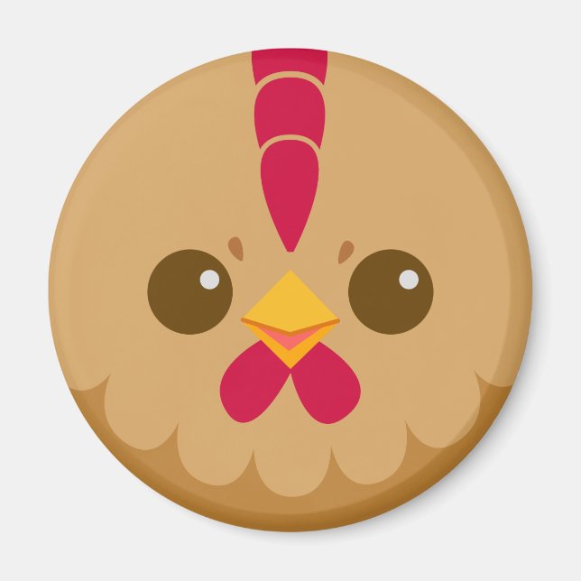 Cute Brown Hen/Chicken Magnet (Framsidan)