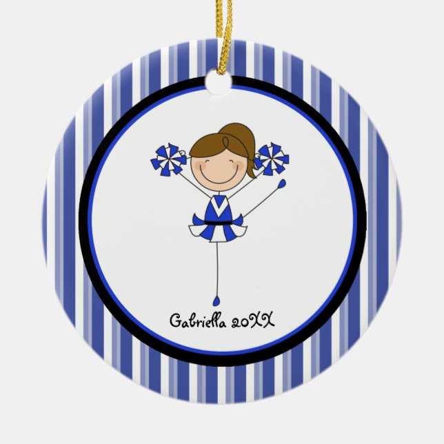 Cute Brown Hjärtad CheerLedare jul Ornament (Framsidan)