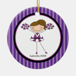 Cute Brown Hjärtad CheerLedare jul Ornament