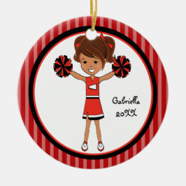 Cute Brown Hjärtad CheerLedare jul Ornament