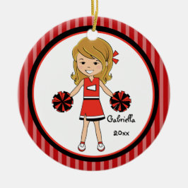 Cute Brown Hjärtad CheerLedare jul Ornament