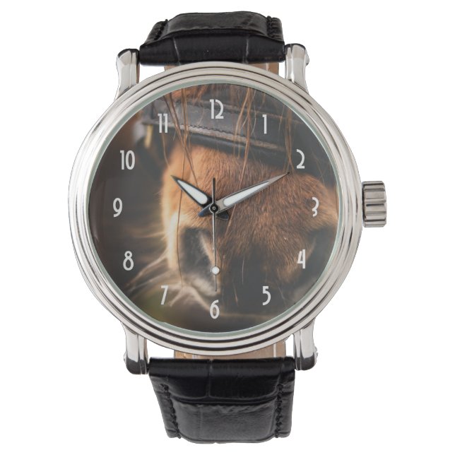Cute Brown Horse Nose Armbandsur (Framsida)