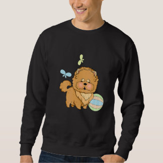 Cute Brown Hund och Boll Lång Ärmad Tröja