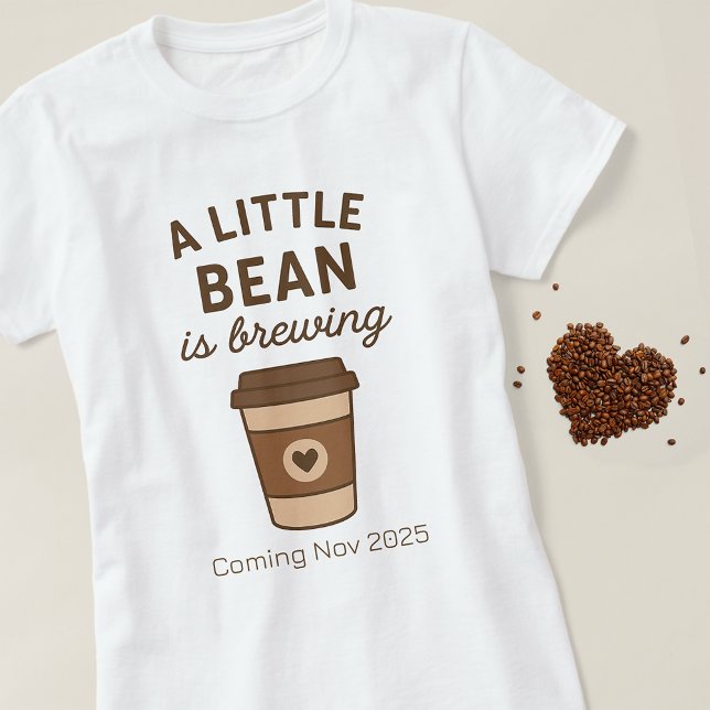 Cute Brown-kaffe "Ett litet ben brinner" vitt T Shirt (Skapare uppladdad)