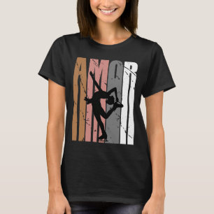 Cute Brown Kärlek Ice Skating Motivational Girls T T Shirt