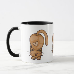 Cute Brown Kattunge med hjärta Mugg