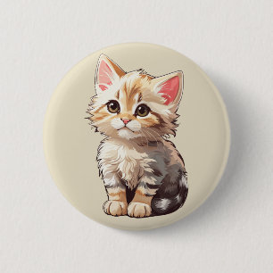 Cute Brown Kawaii Kitten Knapp