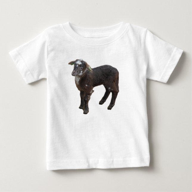 Cute Brown Lamb Baby T-Shirt (Framsida)