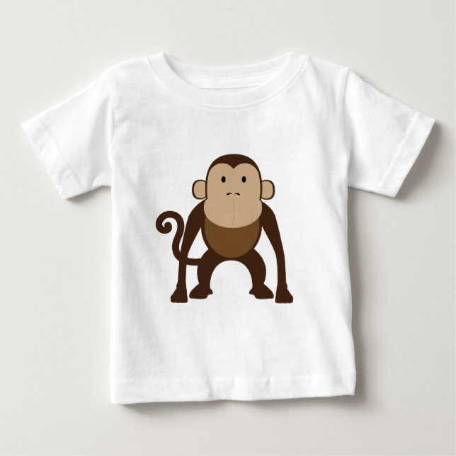 Cute Brown Monkey T Shirt (Framsida)