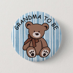 Cute Brown Nalle GRANDMA ska vara Knapp