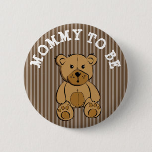 Cute Brown Nalle Mamma som ska vara Button Knapp