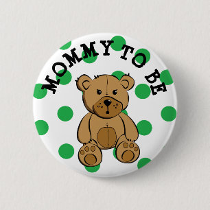 Cute Brown Nalle Mamma som ska vara Button Knapp