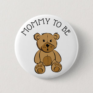 Cute Brown Nalle Mamma som ska vara Button Knapp