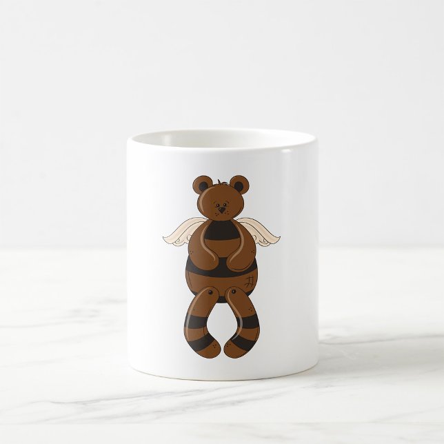 Cute Brown-Nalle med Angel Vingar Kaffemugg (Skapare uppladdad)