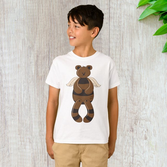 Cute Brown-Nalle med Angel Vingar T Shirt (Skapare uppladdad)