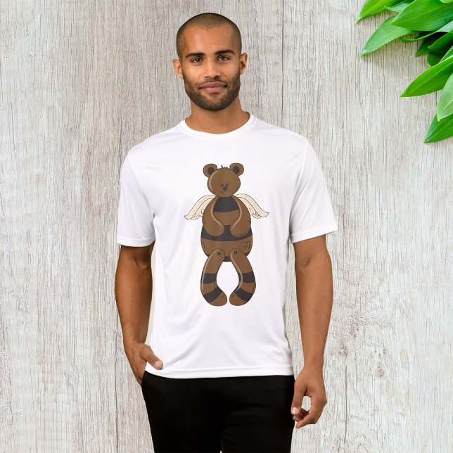Cute Brown-Nalle med Angel Vingar T Shirt (Skapare uppladdad)