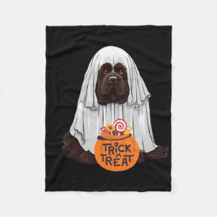 Cute Brown Newfoundland Hund Halloween Fleecefilt