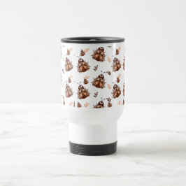 Cute Brown och Beige Ladybug och Flower Mönster Resemugg