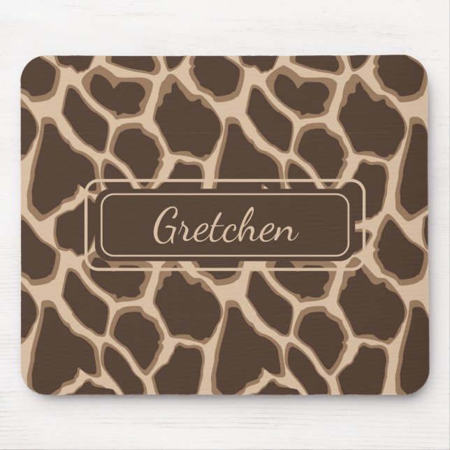 Cute Brown och Tan Giraffe Skin Mousepad Musmatta (Framsidan)