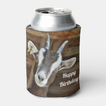 Cute Brown och White Goat Photo Birthday