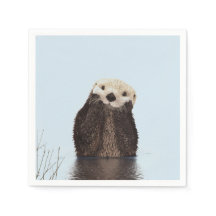 Cute Brown Otter i Vatten