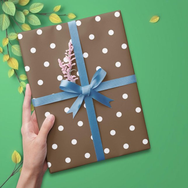 Cute Brown Polka Dot Presentpapper (Skapare uppladdad)