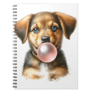 Cute Brown Puppy Hund blåser bubbelgummi Spiral Anteckningsbok