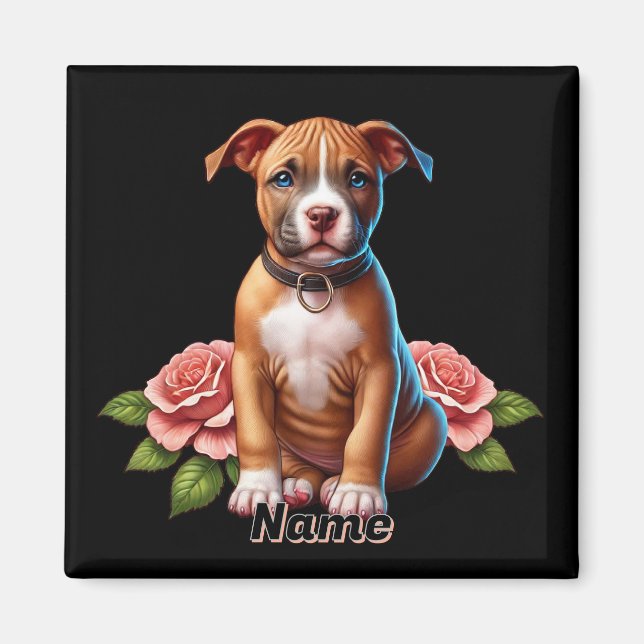 Cute Brown Puppy med Ro Magnet (Framsidan)